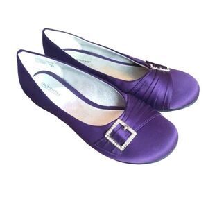 Predictions Purple Satin Flats Women's Size 7.5